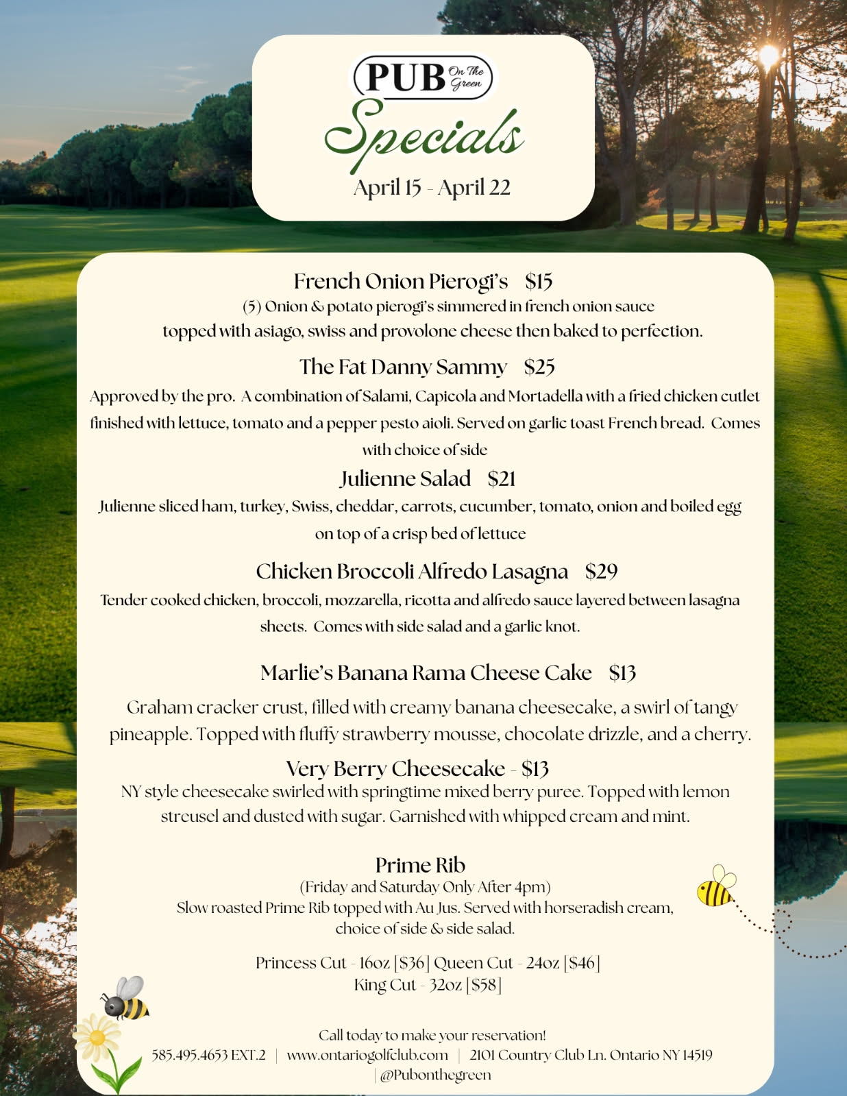 Specials April 15th to 22nd